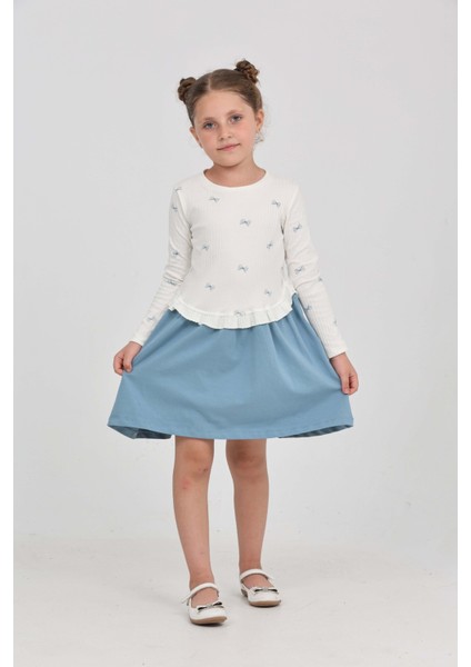 Kız Çocuk Fiyonk Baskılı Elbise modelleri