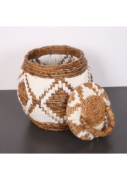 Mylamp Iskit Makrome ve Doğal Abaka - Kapaklı Sepet 35X34 cm fırsatları