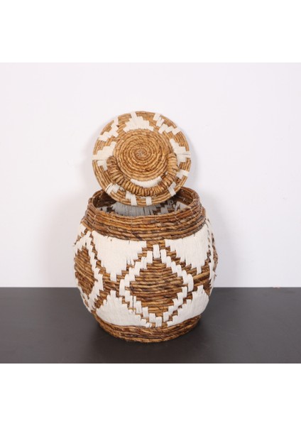 Mylamp Iskit Makrome ve Doğal Abaka - Kapaklı Sepet 35X34 cm indirimleri