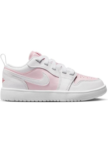 Jordan 1 Low Alt Leather Sneakers Hakiki Deri Bantlı Cırtlı Kız Çocuk Spor Ayakkabı Beyaz Pembe