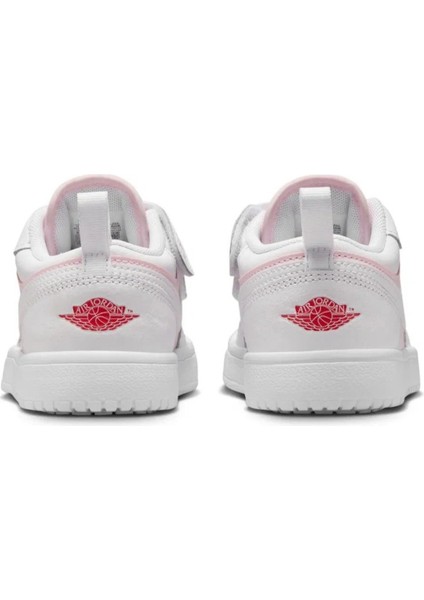 Jordan 1 Low Alt Leather Sneakers Hakiki Deri Bantlı Cırtlı Kız Çocuk Spor Ayakkabı Beyaz Pembe modelleri