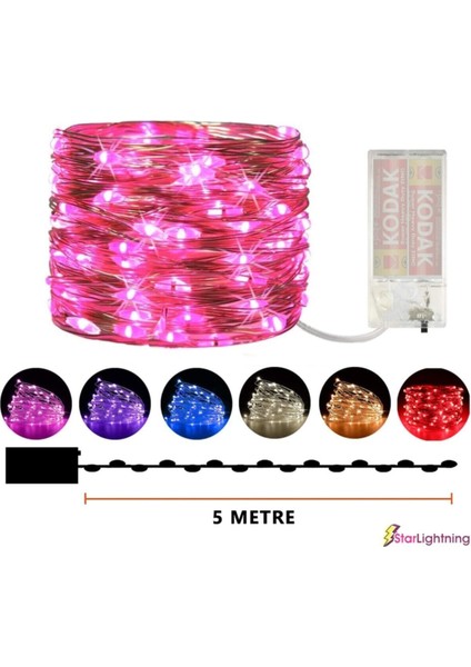 Pembe Peri Led Çok Amaçlı Dekoratif Aydınlatma - 5 Metre