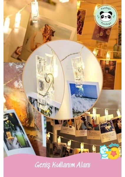 LED Mandal Işık Mandal LED Fotoğraf Aydınlatması LED 1,5m 10 Adet LED Pilli