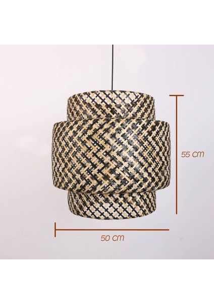 Mylamp Sitrus 50X55 Cm. Siyah / Naturel Bambu Avize modelleri