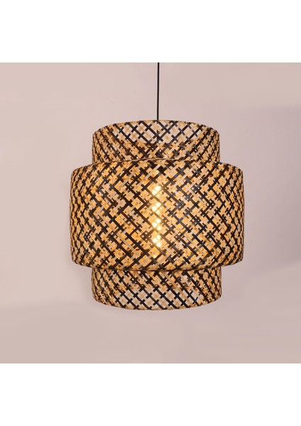Mylamp Sitrus 50X55 Cm. Siyah / Naturel Bambu Avize fırsatları