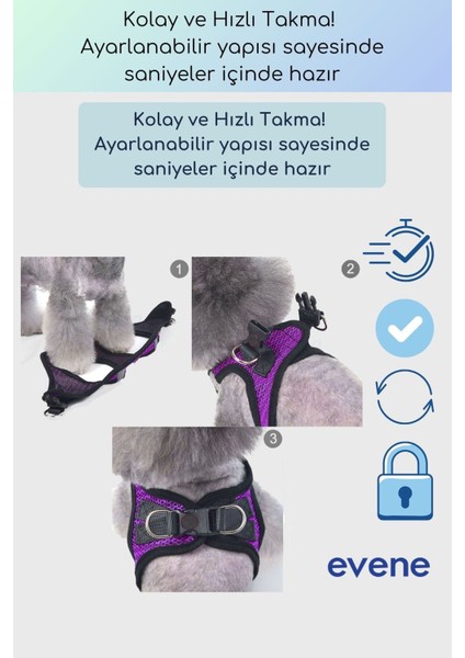 Kedi Tasması Göğüs Boyun Tasma Sevk Kayışlı Terletmeyen Nefes Alan Kumaş Reflektörlü