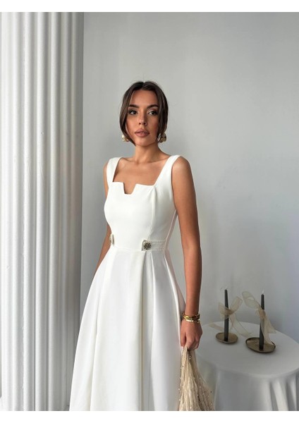 Ayvel Atlas Düğme Detay Midi Elbise fiyatları