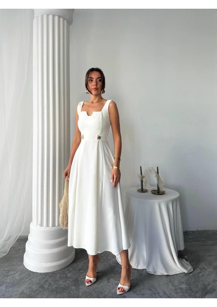 Ayvel Atlas Düğme Detay Midi Elbise modelleri