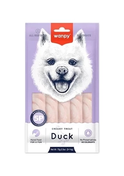 Wanpy Krema Ördekli Sıvı Köpek Ödülü 5X14 gr