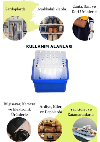 Nem Alıcı Rutubet Giderici Önleyici 2 Adet 450 gr + 6 Adet Yedek