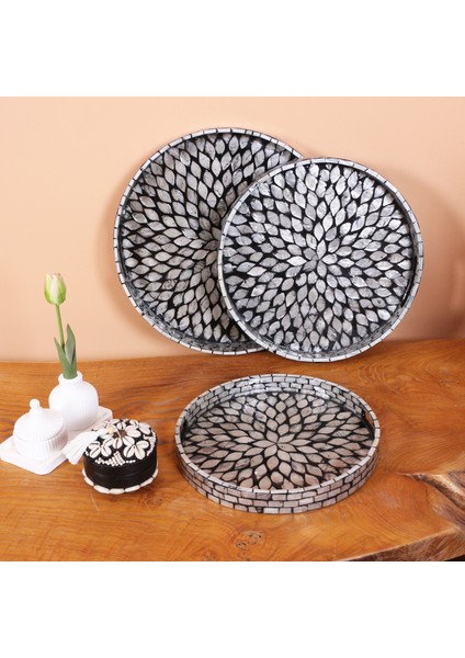 Mylamp Pure Sedef 30 X3,5 Cm. Black Sedefli Mozaik Tepsi fiyatları