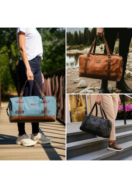 7104 Camel Deve Tüyü Seyahat, Spor Suya Dayanıklı Kanvas Çantası, Hafta Sonu Çantası El Çantası indirimleri