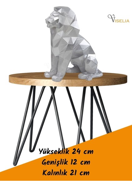 Dekoratif Aslan Biblo Heykel El Yapımı Hediyelik Süs Eşyası Poly Model Tasarım Ürünü