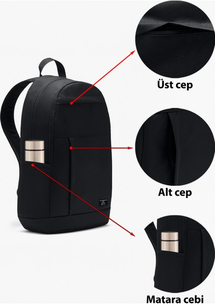 4 Bölmeli Kalemlikli Siyah Su Itici Kumaş Özellikli Günlük Okul Sırt Çantası fırsatları