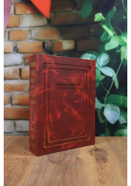 15x21 cm 100’lük Ciltbezli Deluxe Fotoğraf Albümü Bordo