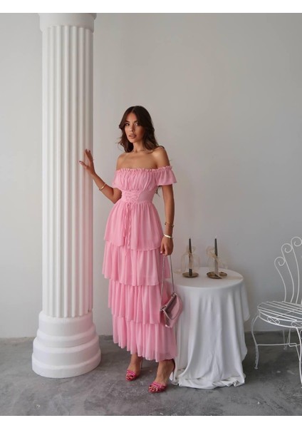 Zuzu Straplez Şifon Uzun Elbise modelleri