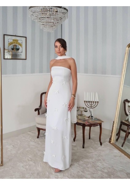 Nova Saten Şal Detay Uzun Elbise indirimleri