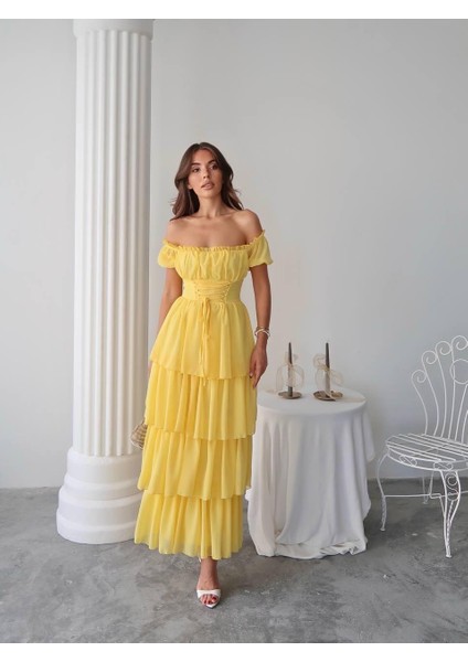 Zuzu Straplez Şifon Uzun Elbise fiyatları