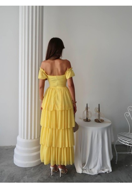 Zuzu Straplez Şifon Uzun Elbise fırsatları