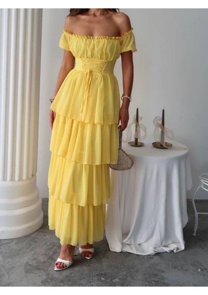 Zuzu Straplez Şifon Uzun Elbise indirimleri