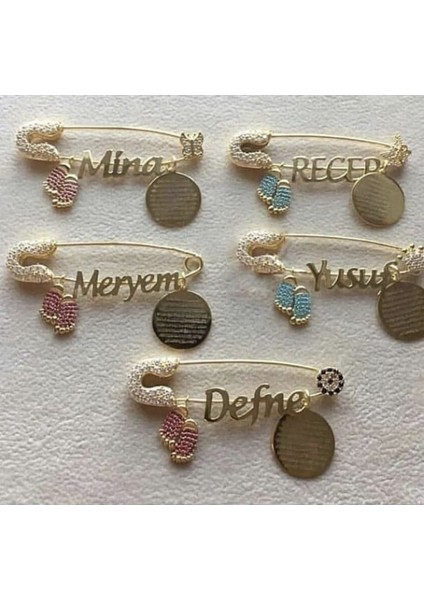 Teyzesinin Gülü Yazılı Güneş Bulut Modeli Kız Bebek Iğnesi