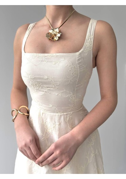 Cuper Çiçek Detaylı Elbise modelleri