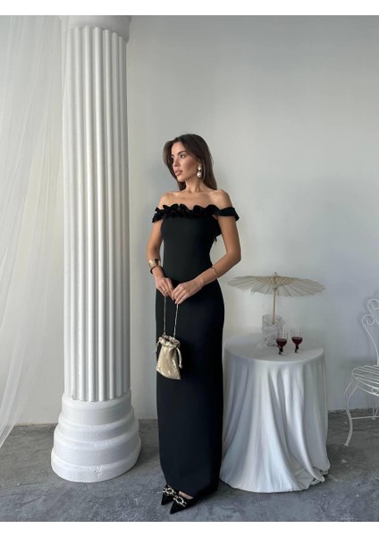 Yuna Tasarım Uzun Atlas Elbise