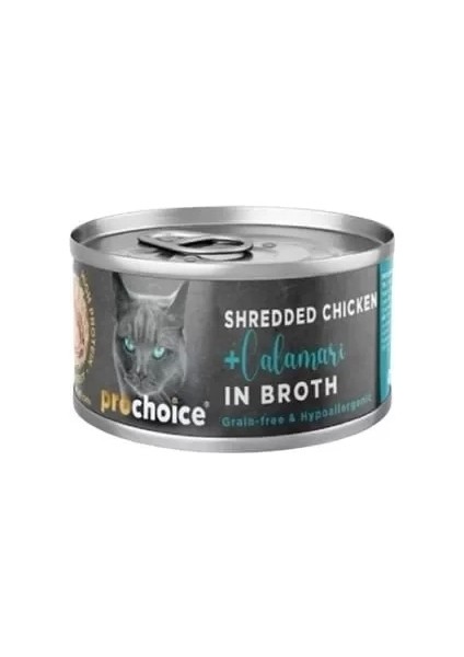 Prochoice Hypo-Allergenic Sos Içinde Tavuklu ve Kalamarlı Tahılsız Yetişkin Kedi Konservesi 70 gr