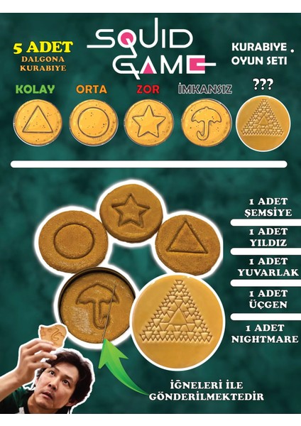 Squid Game Süper Kurabiye Oyun Seti - Squid Game Kurabiye Şekeri Oyunları