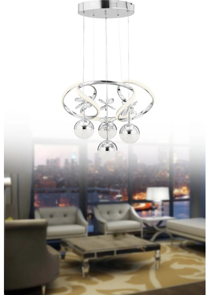 Rodin'lü 4'lü Gümüş Beyaz Power Ledli Sarkıt LED Avize fiyatları