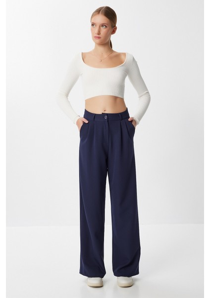 Cepli Dokuma Palazzo Pantolon LGK0007 Lacivert fiyatları