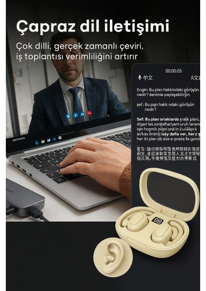 Çoklu Dil Destekli, Kablosuz Bluetooth Stereo Kulaklık – Ows Tasarım, Anlık Çeviri Özelliğiyle! indirimleri
