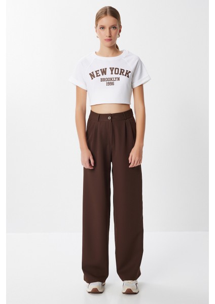 Cepli Dokuma Palazzo Pantolon LGK0007 Kahverengi modelleri