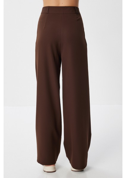 Cepli Dokuma Palazzo Pantolon LGK0007 Kahverengi indirimleri