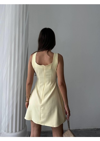 Düğmeli Atlas Mini Renata Elbise fiyatları