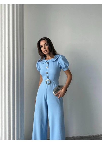 Kadın Tasarım Kemerli Düğme Detaylı Alvin Tulum indirimleri