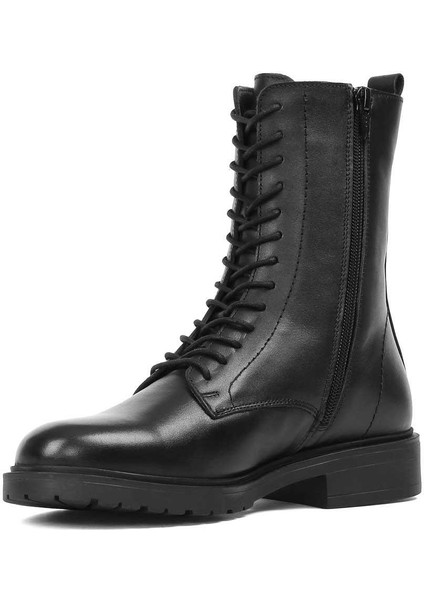 Kadın Siyah Fermuarlı Kalın Tabanlı Deri Postal Bot fırsatları