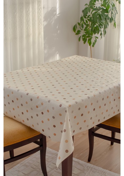 astarlı Elyaf Tabanlı Silinebilir Hijyenik Puantiyeli Muşamba Pvc Masa Örtüsü 1035-1