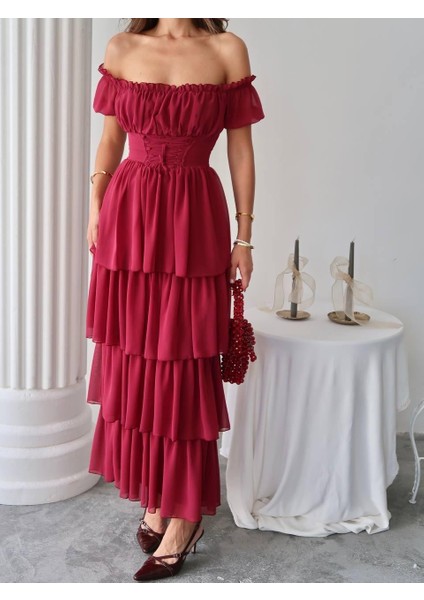 Zuzu Straplez Şifon Uzun Elbise fiyatları