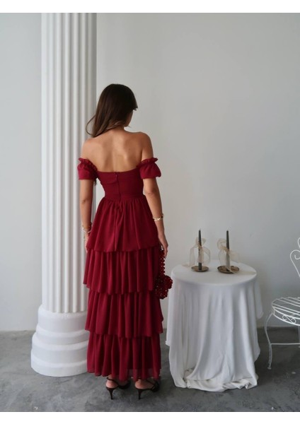 Zuzu Straplez Şifon Uzun Elbise modelleri