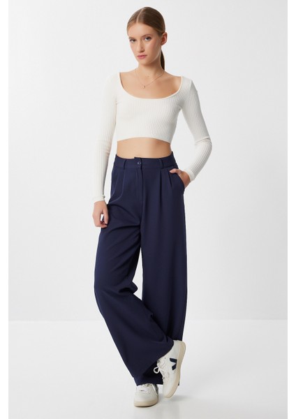 Cepli Dokuma Palazzo Pantolon LGK0007 Lacivert fırsatları