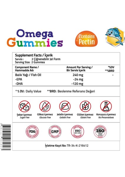 Kids Omega 3 - Epa 24 - Dha 120 60 Gummies modelleri