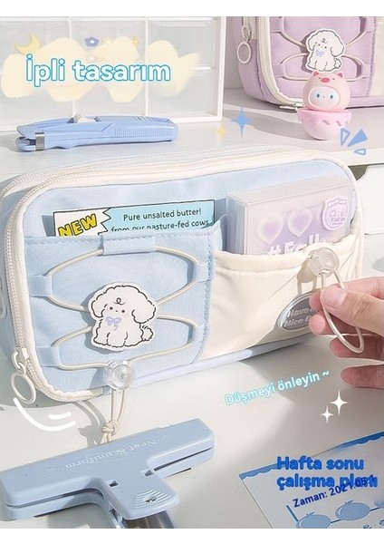 Sevimli Çok Katmanlı Ipli Tasarım Yüksek Değerli Kız Kalem Çantası (Yurt Dışından) fırsatları