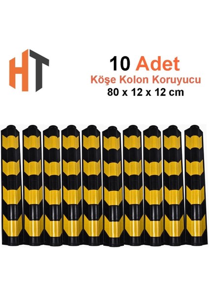 Kauçuk Otopark Köşe Kolon Koruyucu, Koruma Eko-Oval 10'lu Set