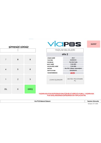 Market Programı / Sadece Yazılım / Satış Programı (Kasap) modelleri