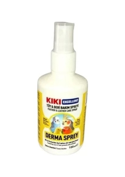 Kiki Excellent Derma Sprey Kuşlar Için Tüy ve Deri Bakım Spreyi 100 ml