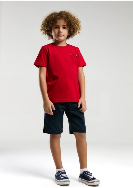 Erkek Çocuk Sırt Yazılı Kırmızı Şortlu Bermuda Pijama Takım fiyatları