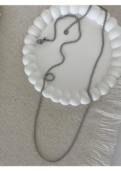 Minimal Ince Halat Model Silver Çelik Kolye 65 cm indirimleri