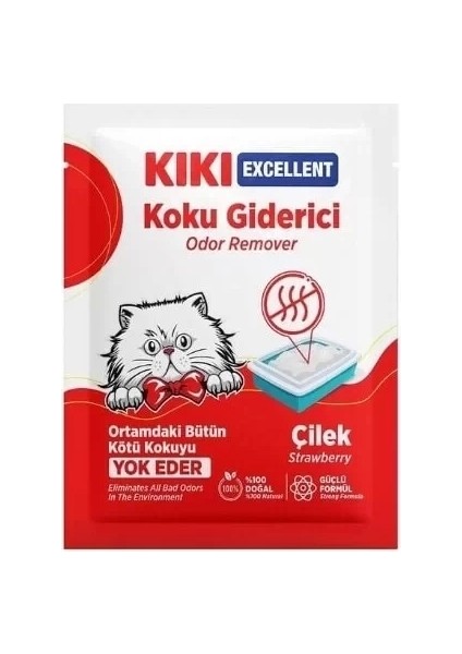 Kiki Excellent Çilek Kokulu Kedi Kumu Koku Giderici 25 gr