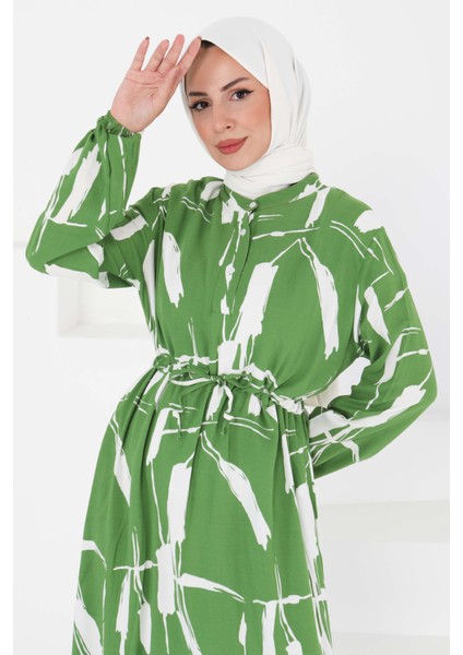 Desenli Tünelli Elbise Yesil - 27430 modelleri